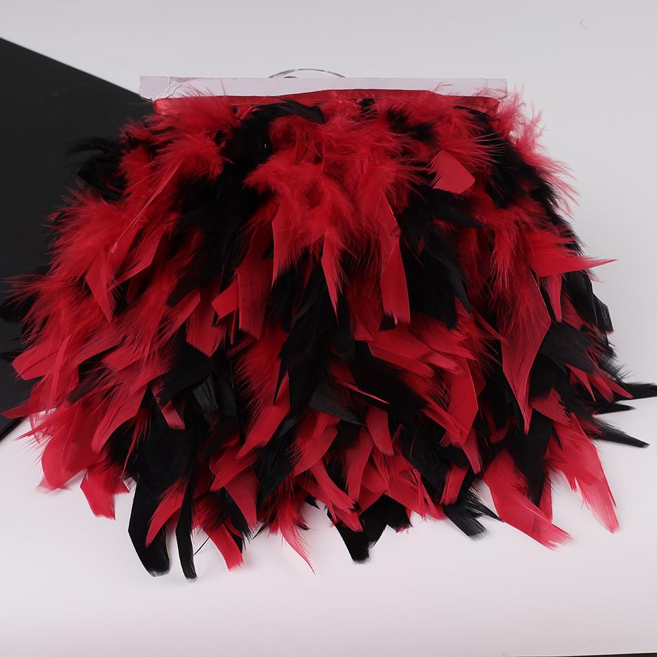 Feather10Meters Turkey Feather Trim Fringe 10-15CM Marabou Feathers Ribbon Handicrafts Clothes Dress Sewing Plumes Decoration
