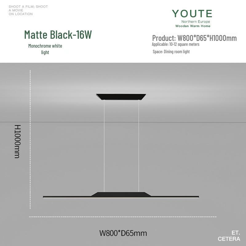 Nordic Minimalist LED Pendant Light - Sleek, Single-Line Design for Dining Room, Study, Bar, or Office.
