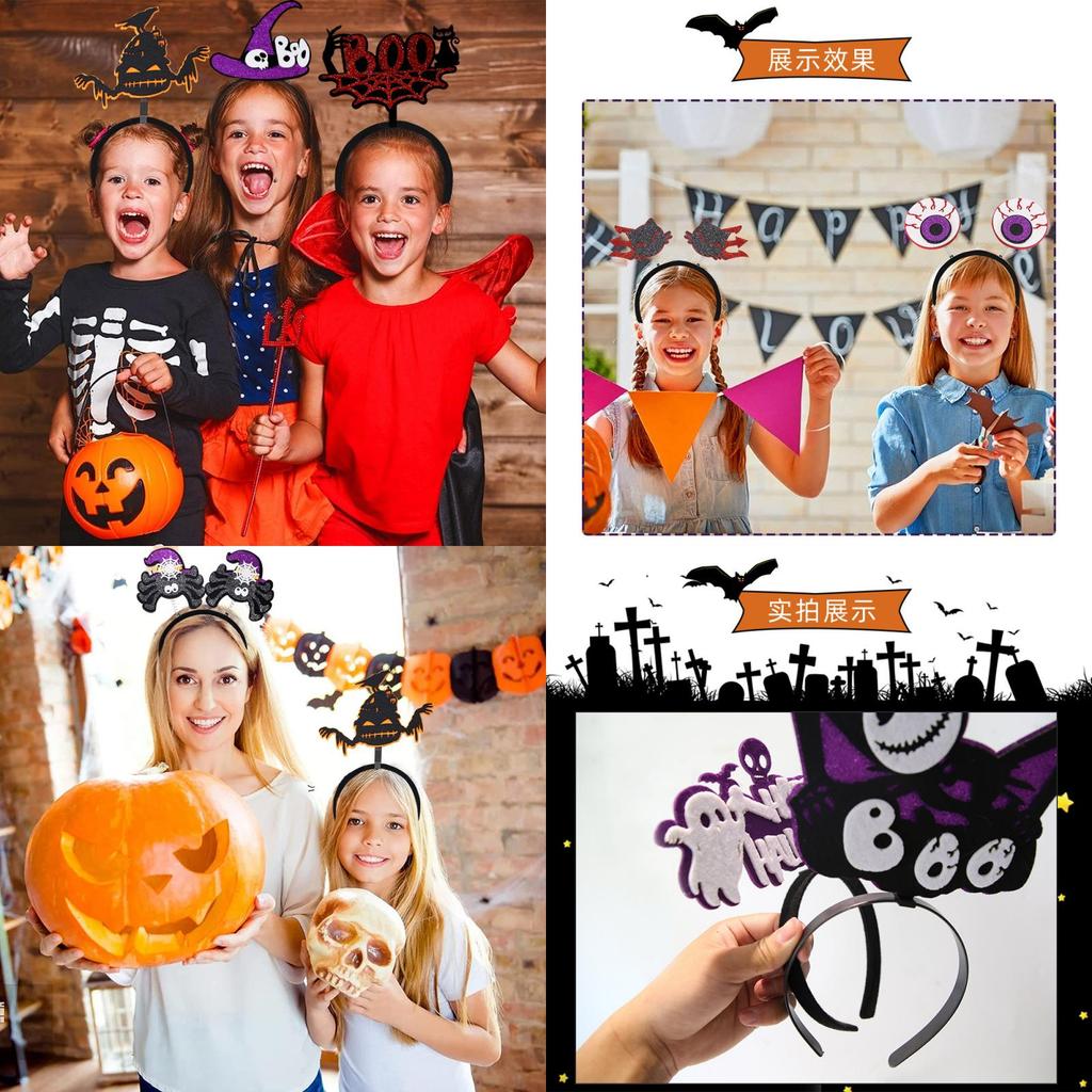 Crazy Party Halloween Headband With Ghost Theme Pumpkin Head Clip Halloween Decorations