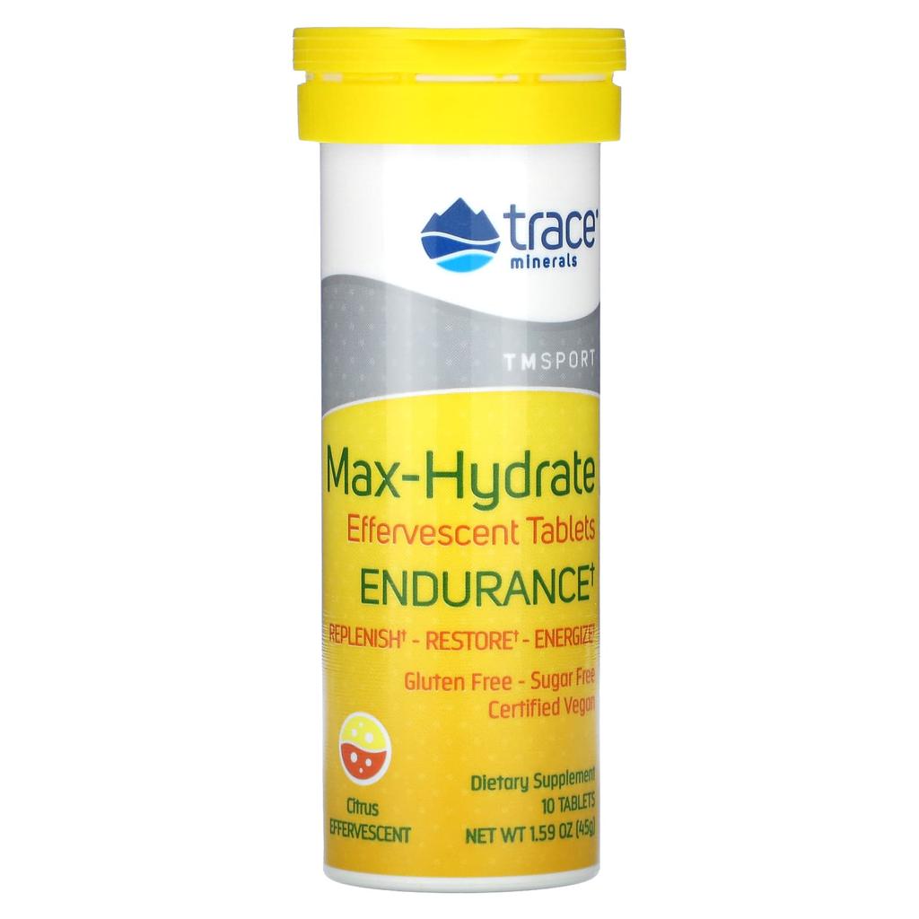 Tm Sport, Maximum Hydration, Endurance Effervescent Tablets, Citrus Tablets, 8 Tubes, 10 Tablets Per Tube