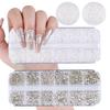 Cross-Border Nail Art Glitter Set: Semi-Pearl AB Rhinestones & Micro-Drill Nail Accessories