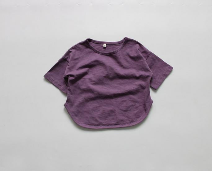 2025 Herbst Kinder Koreanischer Stil Rundhals T-Shirt, Locker geschnitten, Kurzarm, Baumwolle, für Mädchen & Jungen