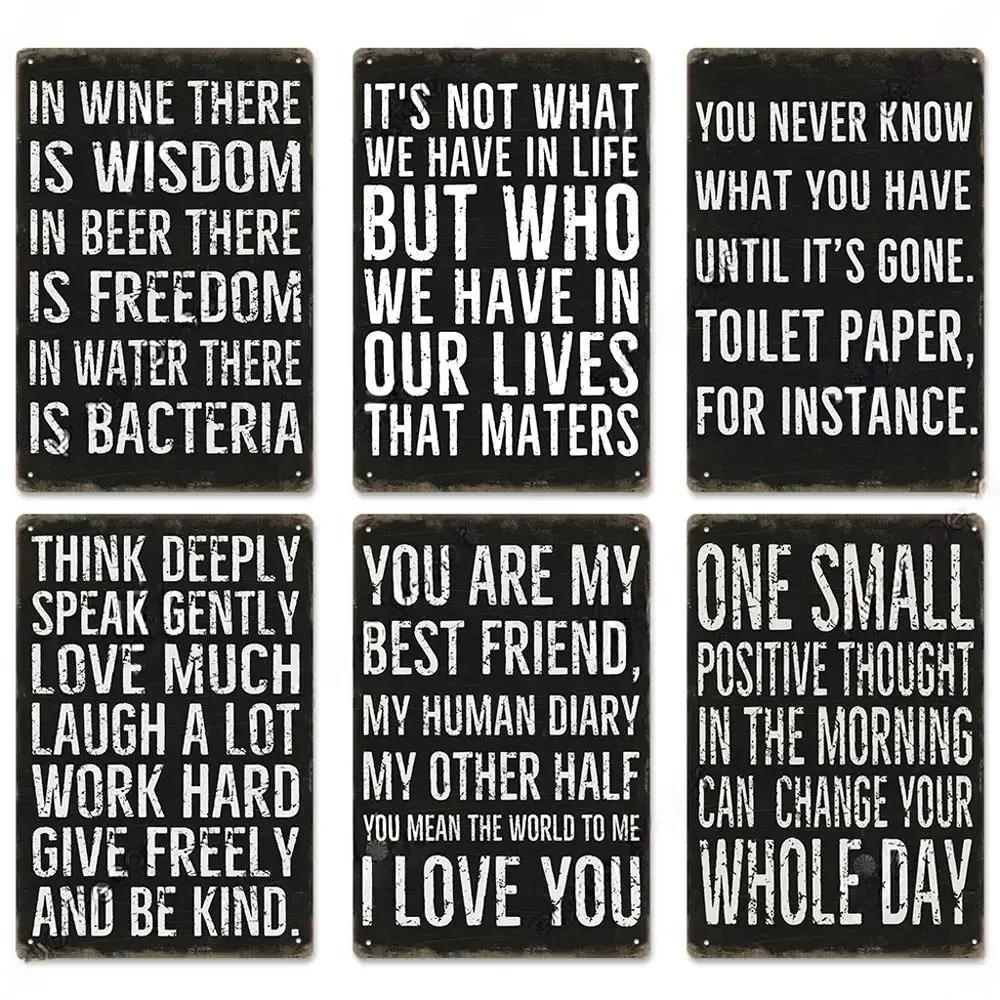 Sentence Vintage Plaque Metal Tin Signs Posters Decor Retro Wall Art Room Decoration for Home Family Bar Club