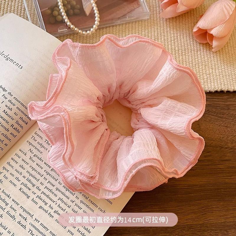 1/5PCS Spring/Summer Mesh Large Intestine Hairband Candy Color Headflower Fairy Little Fresh Korean Fold Hairstring New Style
