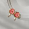Elegant Lady's Flower Natural Pearl Pendant Earrings For Woman Fashion Jewelry Party Girl's Simple Sweet Earrings Gift 2024