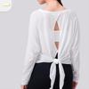 Women's Loose-Fit Yoga Long-Sleeve Tie-Back Top