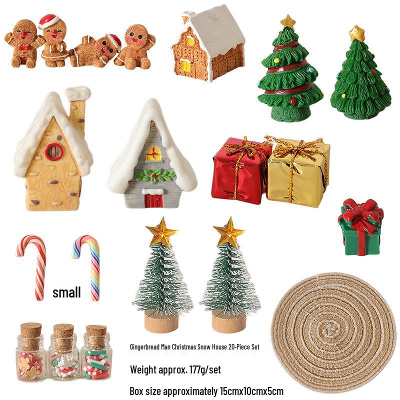 Cross-border Dollhouse Gingerbread Man Christmas Scene DIY Mini Ornaments