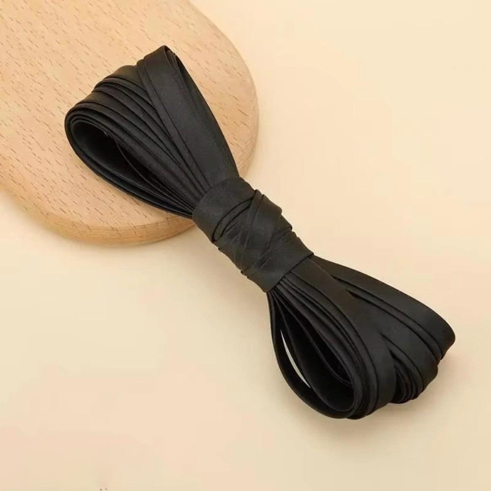 

1CM Fabric Edge Sewing Ribbon Cord Rope Sateen 10MM Width Cheongsam Piping Trim Clothing Accessories Colorful Satin Ribbon чёрный