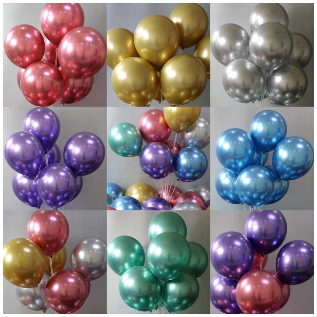 12inch 2.8g Chrome Thickened Metal Balloons Pack for Birthday Wedding Party Backdrop Decoration Bulk Balloon Decoration 50pcs