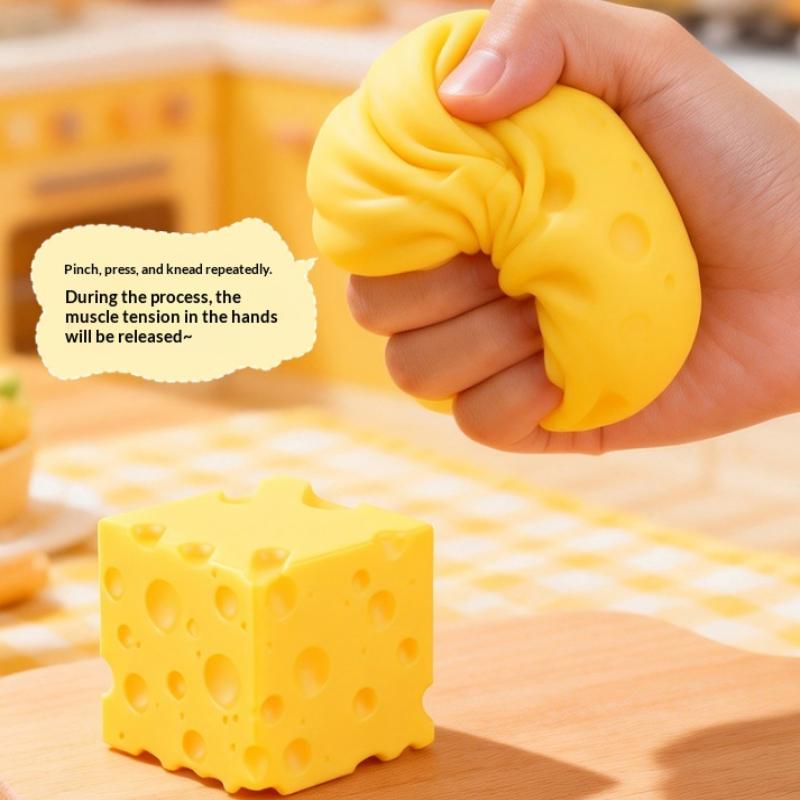 1Pcs Soft Butter Cheese Fidget Toys Square Cheese Squeeze Toys Slow Rebound Push Stress Relief Sensory Toy Christmas Present
