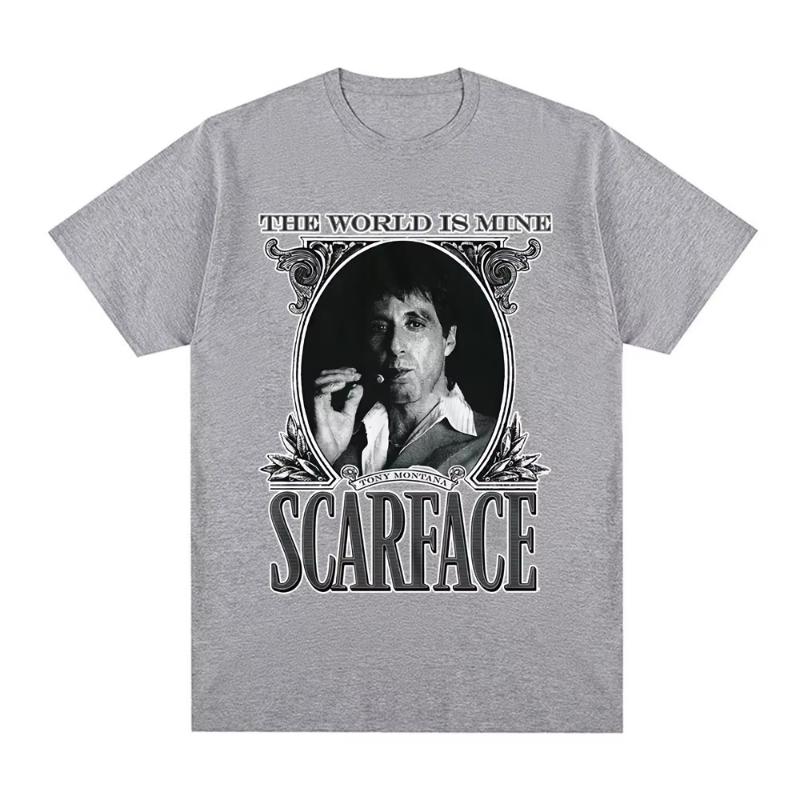 Scarface The World Is Mine Crime Movie Al Pacino As Tony Montana T-shirt Men's Fashion Vintage Punk Gothic T-shirts Ins Y2k