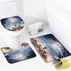 Halloween Bathroom Rugs Sets 3 Piece with Non-Slip Rug, Toilet Lid Cover and Bath Mat Pumpkin Washable Bathroom Accessories Set