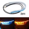 2 PCS DRL Car Flexible LED Daytime Running Lights Turn Signal Lamp Headlight Waterproof 30cm 45cm 60cm White I blue Yellow