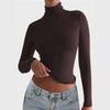 Casual Resort Style High Collar Long Sleeve Bottoming Shirt T-shirt for Women 2025 Autumn and Winter