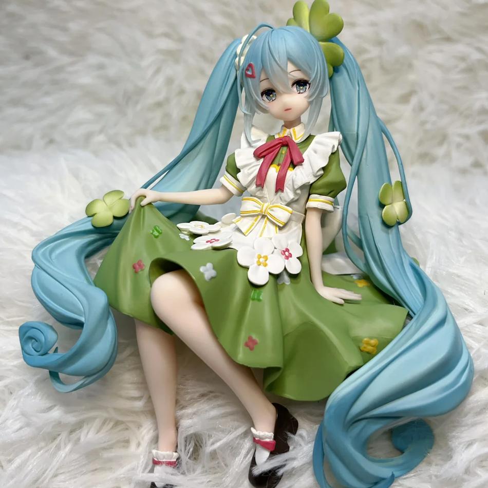 Cute-Style Hatsune Miku Figure For Pretty Girl Four-Leaf Clover Flower Fairy Model Decorative Collectibles - Great Birthday Gift