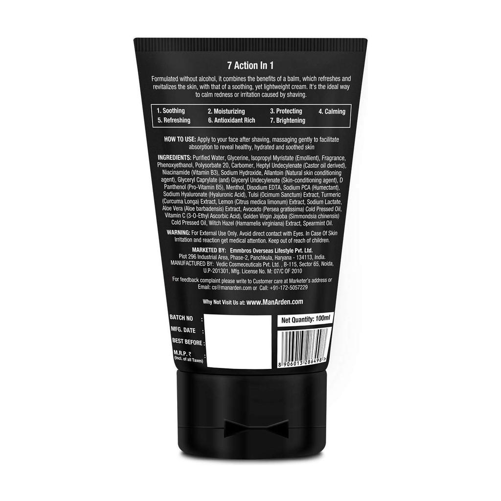 Baume après-rasage à la menthe (100 ml), 7X Baume Après-Rasage Menthe Verte, Man Arden