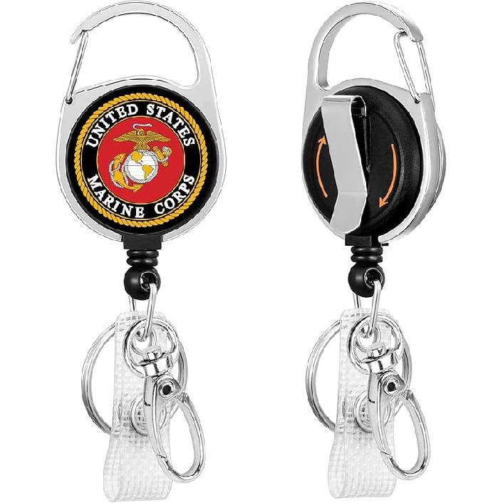 для Корпуса Морской Пехоты США Выдвижной Держатель Бейджа-Именника Катушка с Зажимом на Ремень Катушка для Бейджа Выдвижная для Учителей, Студентов, Офисных Работников Y Ucs