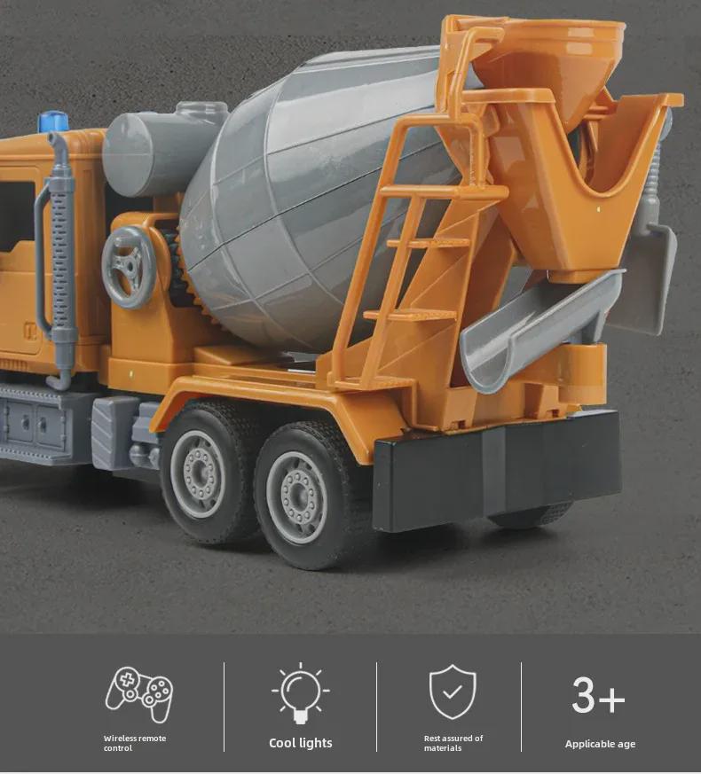 Set de jucării multifuncțional cu telecomandă, basculantă și betonieră