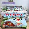 Pippi Longstocking Pattern Bedding,Quilt Set Quilt Cover Pillowcase Home Birthday Gift (1 * Duvet Cover + 2 * Pillowcase, Without Core)