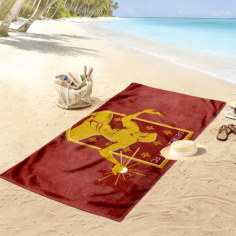 Detroit City FC Print Beach Towel, Large Soft Quick Dry Towel for Beach Camping Swimming