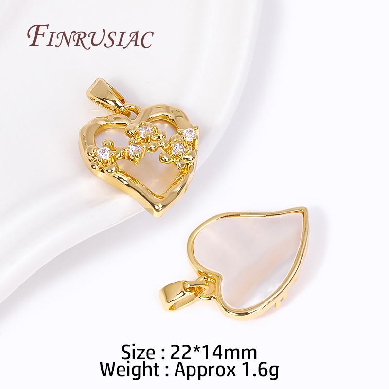 18K Gold Plated Abalone Shell Pattern Round/Heart Charms Dragonfly Pendant For Necklace Supplies DIY Jewelry Making Accessories
