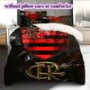 Flamengo Football Soccer Pattern Bedding,Quilt Set Quilt Cover Pillowcase Home Birthday Gift (1*duvet Cover+2*pillowcase,without Core)