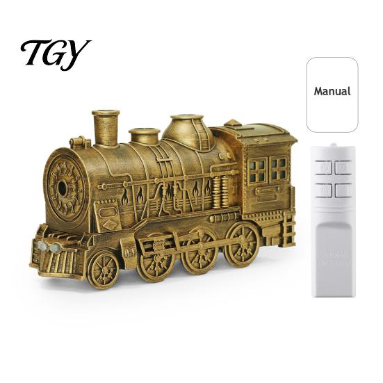 Cichy Aromatyzer z Zimną Mgiełką, Maszyna do Aromaterapii, Dyfuzor Zapachowy w Stylu Parowozu, Ultradźwiękowy Nawilżacz Powietrza z Zimną Mgiełką, 300ml, z Podwójnym Automatycznym Wyłącznikiem