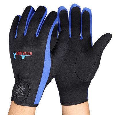 1 Paar Set Tauchen Neopren Schnorcheln Surfen Wassersport Rutschfeste Neoprenanzug Handschuhe Schwarz Blau L