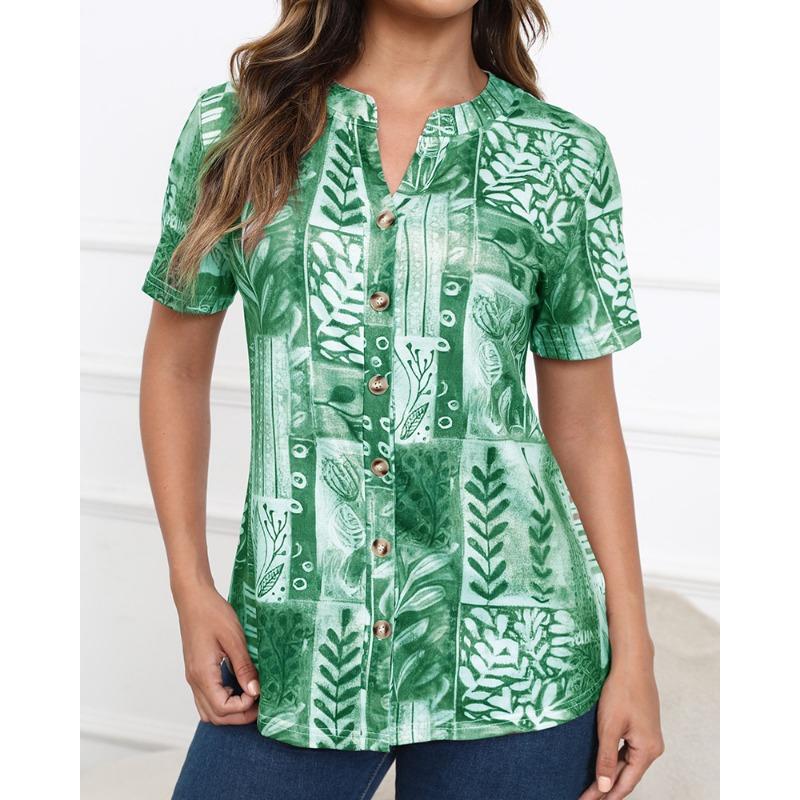 

Летняя женская футболка больших размеров, модные топы с короткими рукавами и принтом 4XL светло-зеленый