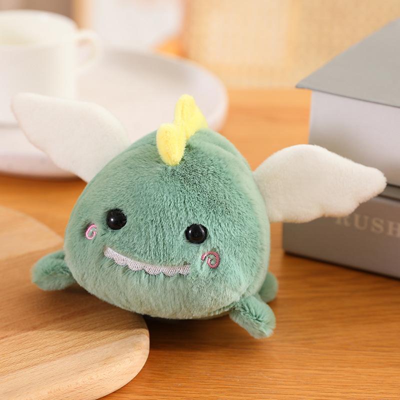 12cm Kawaii Plyšové hračky kočka, pes, dinosaurus, mýval, které vrtí ocasem zatažením za provázek bez použití baterií