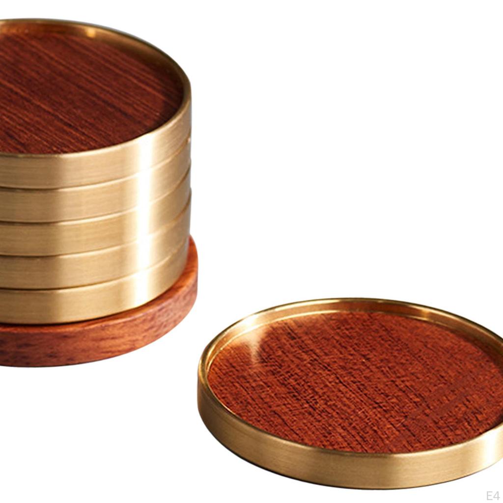 6 kusů Dřevěný podtácek Víceúčelový Lehký Snadné přenášení Podložka pod hrnek na kávu Ochrana stolu pro čaj