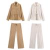 Cross-border Women's Clothing Wholesale, European and American Style 2025 Autumn and Winter New Loose Coat Top + Straight Slim Pants Set
