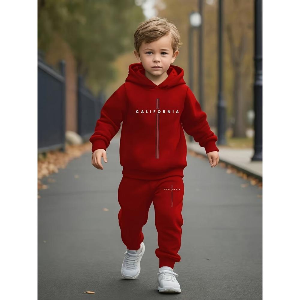 

Комплект толстовки с капюшоном из флиса и повседневных модных спортивных длинных брюк для новорожденного мальчика, осень-зима 100