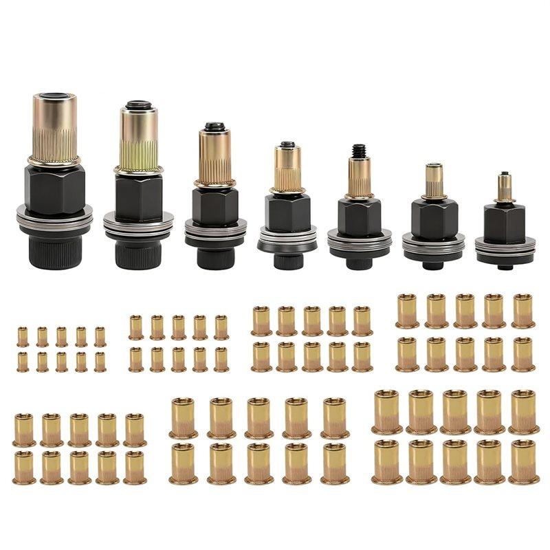 M-Современный-Набор Заклепочных Гаек 7-Штучный Зажим для Заклепочных Гаек, Вставные Гайки Ручной Заклепочный Набор с 70 Гайками