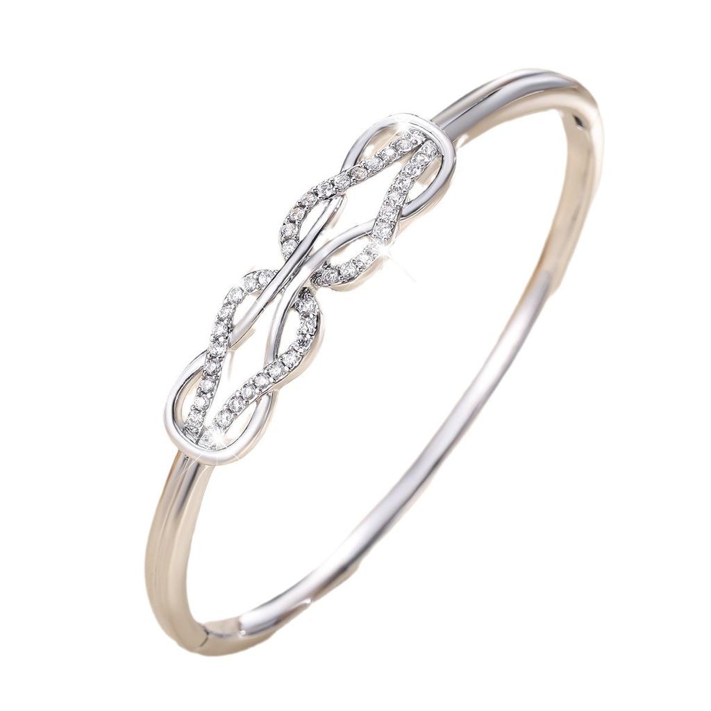 Elegant Zircon Bracelet for Women with Exquisite Twist and Versatile Bracelet