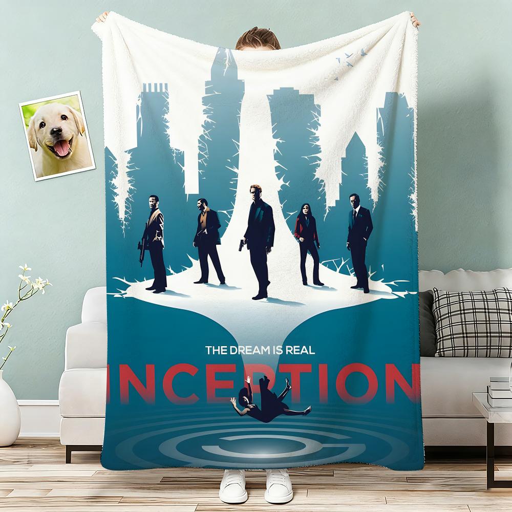 Classic Science Movie Nolan s works Inception Throw Lightweight 240g Flannel Blanket Soft Skin-friendly for Summer Cooling 75x90cm