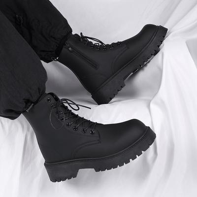2025 Lederstiefel für Herren High Top Plateau Schnürstiefel Leichte Motorradstiefel Britischer Stil Herren Wasserdichte Freizeitschuhe