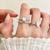 Sea Salt Milk ~ Blue Starfish Shell Ring, Women's Seaside Vacation Style, Stackable Niche Design, Index Finger Ring