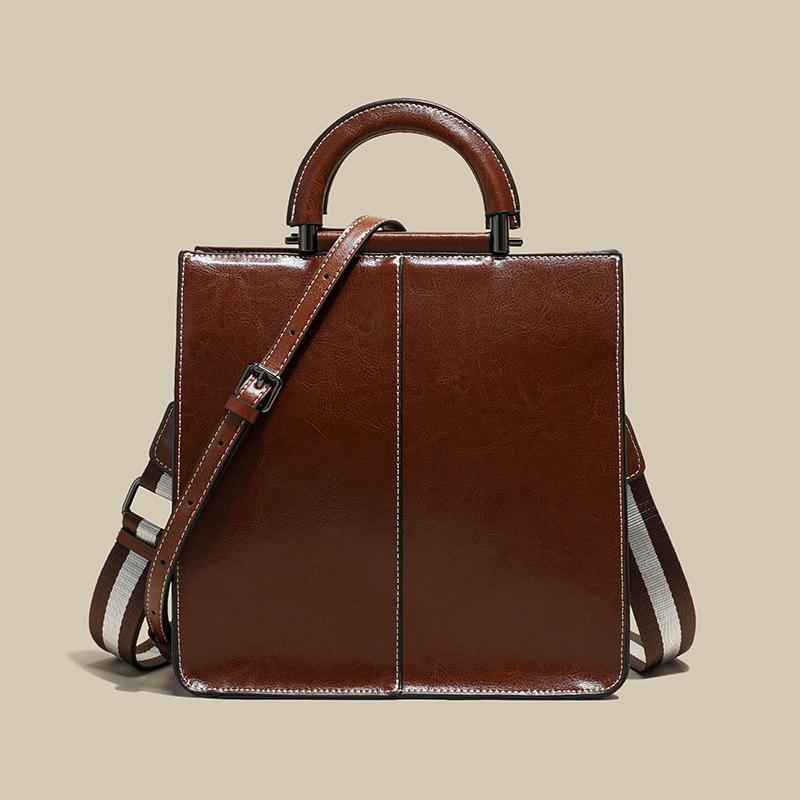 Voks kuskinn stor veske Damemote Temperament Mote Skulderveske Dame Crossbody ekte skinn Dameveske