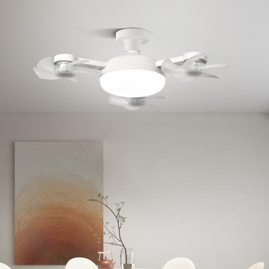 Ceiling Fan Light with 3 Color Temperature Adjustable Brightness LED Bulb Quiet Fan Combo Low-noise Operation Fan Light Fixture