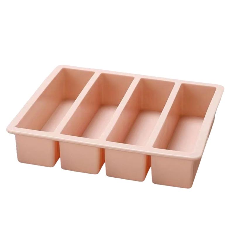 

Flexible 4 Strips Ice Cubes Molds For Drink Heat Resistant Silicone Tray Chocolate Baking Friendly Ice Cubes Tray розовый