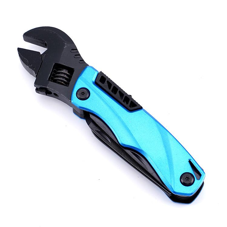 Llave Multifuncional Abrazadera Herramienta Combinada EDC para Exterior Herramienta Multiusos Abrazadera Cuchillo Plegable Sierra Llave Herramienta de Mantenimiento