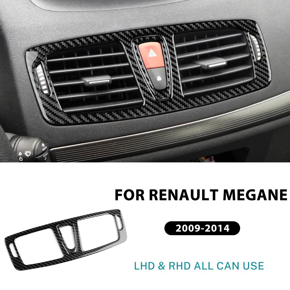 

For Renault Megane RS 2009 2010 2011 2012 2013 2014 2015 Real Soft Carbon Fiber Sticker LHD RHD Center Console Air Outlet Trim