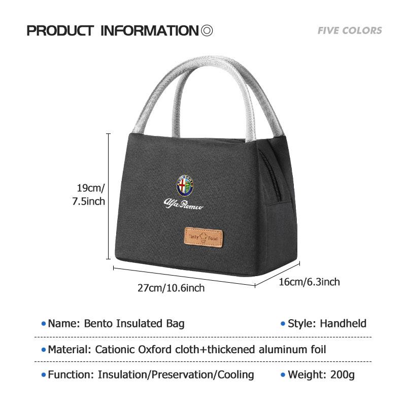 2026 Heiße Alfa Romeo Auto Tragbare Wasserdichte Bento Isolierte Tasche Isolierte Lunchbox Zubehör Für Alfa Romeo Giulietta GT 159