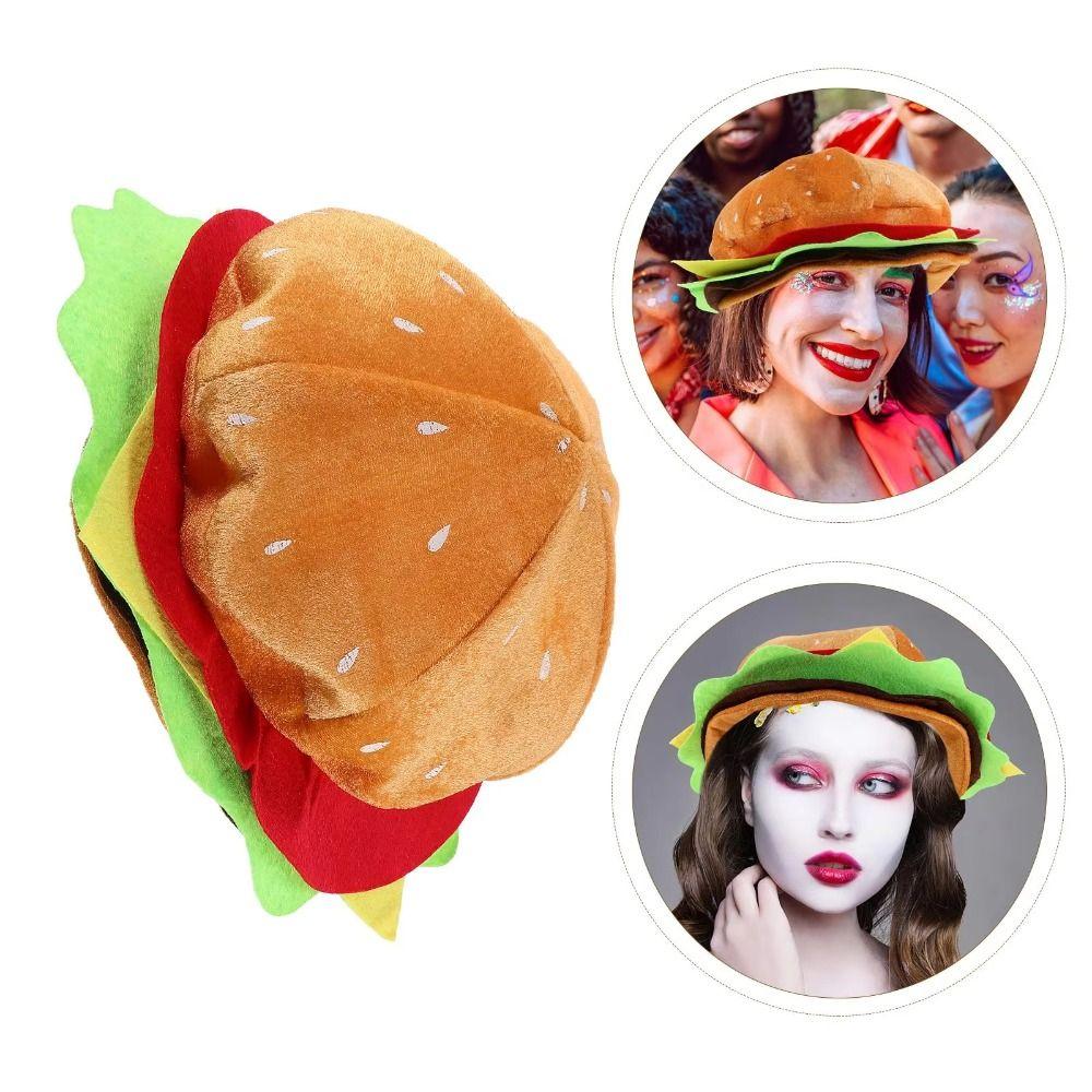 Creativity Party Hamburger Hat Cartoon Halloween Cap Decorative Fries Hat  Halloween Party