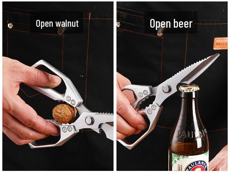Japanese 7th Gen Multifunctional Kitchen Scissors: Powerful Stainless Steel SK5 for Fish & Chicken Bones