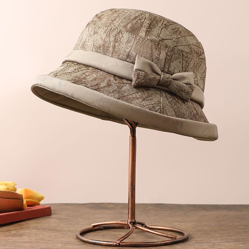 Autumn and Winter Old Man Hat Female Mother World Versatile Bucket Hat Winter Warm Old Man Hat Elegant Basin