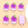 5 Styles DIY Resin Summer Fruit Ice Cream and Popsicle Charms: Grape & Watermelon Pendants for Bags & Phone Accessories