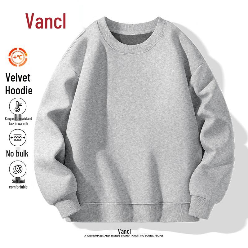 VANCL Men's Fleece-Lined Round Neck Sweatshirt