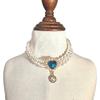 Cross-Border Pet Pearl Gemstone Collar: Double-Layer Cat Dog Necklace with Princess Pendant